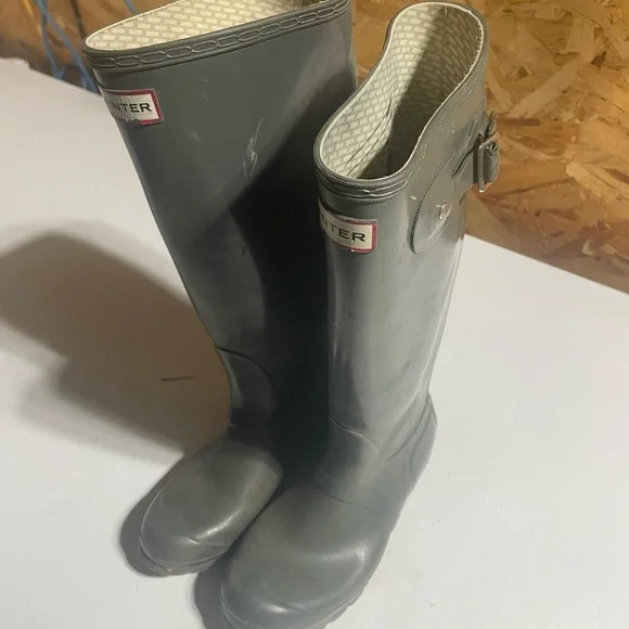 Women's Hunter Green Rain Boots Size 6 fall waterproof farmhouse western - Picture 4 of 8